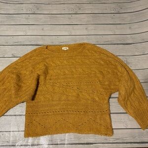 LA MIEL Mustard Cable Knit Sweater